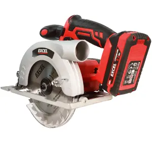 Excel 18V Cordless Circular Saw 165mm with 1 x 4.0Ah Battery & Charger