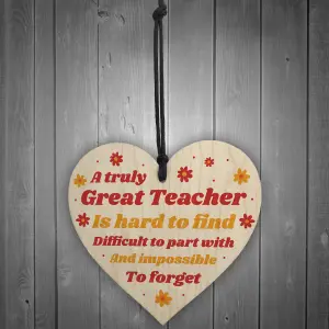 Personalised Teacher Gift Wood Heart Leaving Nursery School Gift From Student Keepsake