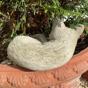 Sleeping Cat Stone Statue Outdoor Kitten Garden Ornament British Made Sculpture