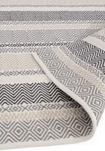 Grey Multi Outdoor Rug, Geometric Striped Stain-Resistant Rug For Patio Decks, 2mm Modern Outdoor Area Rug-160cm X 230cm