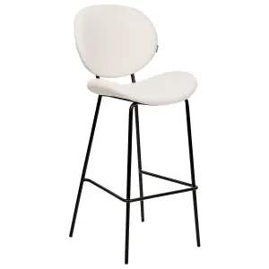 Set of 2 Bar Chairs LUANA Boucle White