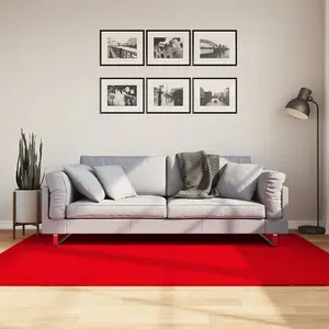 Rug HUARTE Short Pile Soft and Washable Red 140x200 cm