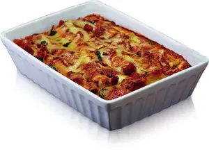 Kitchencraft World Of Flavours Lasagne Dish, Cannelloni And Pasta Bakes, Stoneware, 33 X 23 Cm, White