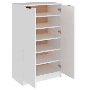 Berkfield Shoe Cabinet White 59x35x100 cm Engineered Wood