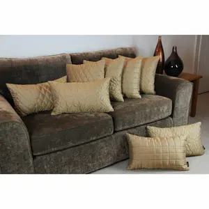 Bloxom Square Throw Cushion Gold / 60 x 60cm