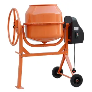 550W 220V Cement Mixer 140 L Electric Portable Cement Concrete Mixer with Wheels,Orange