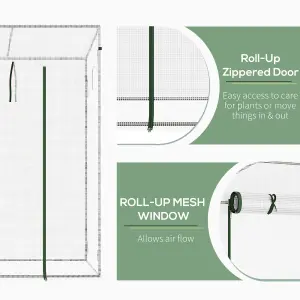 Outsunny 200x76x168cm Walk-in Garden Greenhouse Plant Warm House w/ Roll Up Door