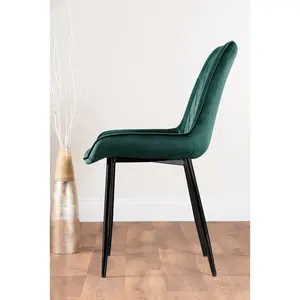 Scottsmoor Dining Set with 6 Chairs Green/Black