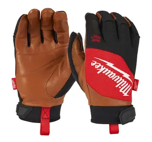 Milwaukee Hybrid Leather Work Gloves Reinforced Palm Size 7 Small 4932479726