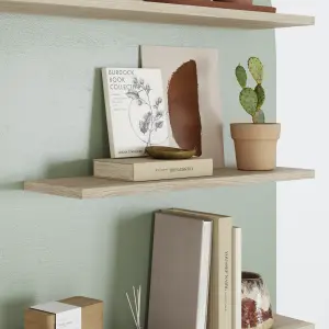 GoodHome Rigga Modular Oak effect oak effect Rectangular Floating shelf (L)60cm x (D)19cm