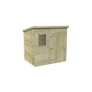 Forest Garden Timberdale 7x5 ft Pent Wooden Shed with floor (Base included) - Assembly service included