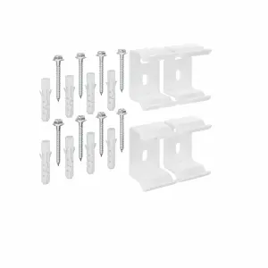 Right Radiators Oval Column Radiator Horizontal Mounting Bracket Fittings Set White