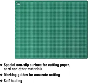 A4 Non-Slip Cutting Board with Surface for Arts & Crafts Easy Guided Line Paper Card Fabric Plastic for Professional Cutting Green