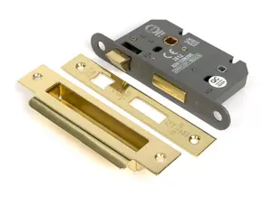 From The Anvil Polished Brass 2 1/2" Heavy Duty Bathroom Mortice Lock