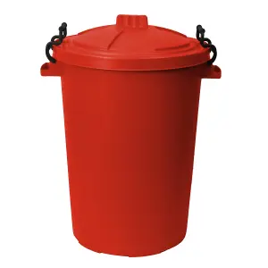 simpa 85L Red Plastic Locking Lid Bin