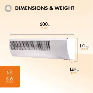 Devola 3kW Over Door Air Curtain White - DVSH3000WH