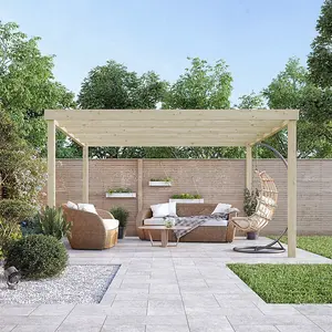 Box Pergola - Wood - L420 x W480 x H270 cm - Light Green