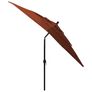 Berkfield 3-Tier Parasol with Aluminium Pole Terracotta 2.5x2.5 m