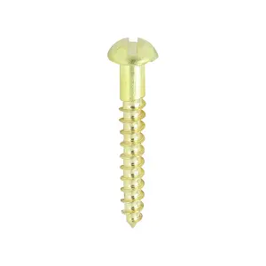 TIMCO Solid Brass Round Head Woodscrews - 6 x 1 (200pcs)