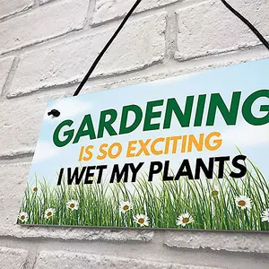 Funny Garden Signs I WET MY PLANTS Summerhouse Garden Shed Sign Outdoor Plaque