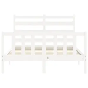 Berkfield Bed Frame with Headboard White 120x200 cm Solid Wood