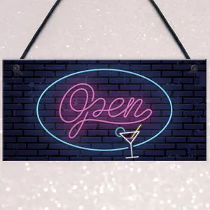 NEON EFFECT Open Sign For Bar Man Cave Pub Club Home Decor Sign Gift