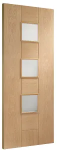 Internal Messina Oak Obscure Glass Door 2040 x 726 x 40mm