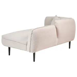 Left Hand Boucle Chaise Lounge Light Beige CHEVANNES