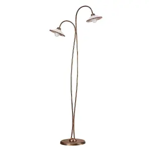 Luminosa Rosina Multi Arm Floor Lamp, Ceramic Shades