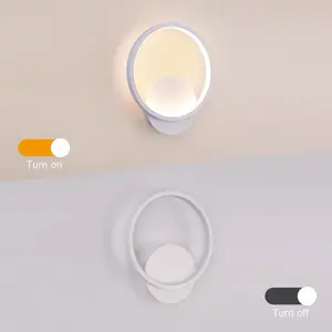 Round Led Wall Light, Warm White 3000K Acrylic Wall Lamp White