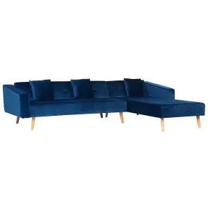 Corner Sofa VADSO Navy Blue Velvet Left Hand