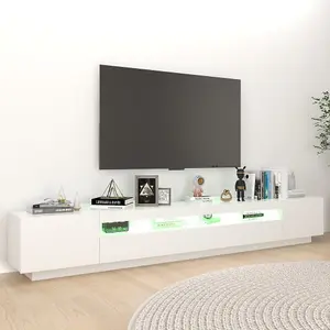 Berkfield TV Cabinet with LED Lights White 260x35x40 cm