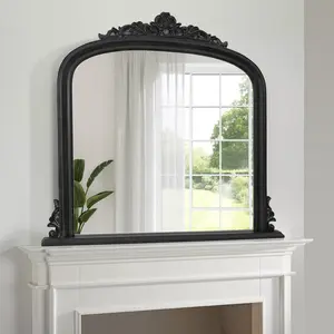 Dayton Overmantle Mirror 109cm X 104cm  Antique Black