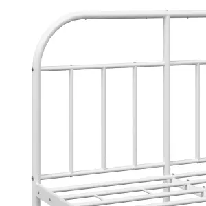 Berkfield Metal Bed Frame with Headboard White 120x200 cm