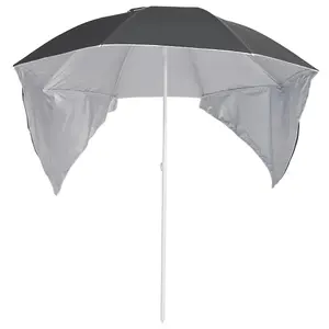 Berkfield Beach Umbrella with Side Walls Anthracite 215 cm