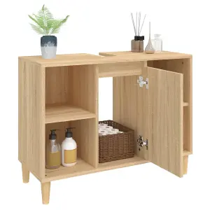 Berkfield Sink Cabinet Sonoma Oak 80x33x60 cm Engineered Wood