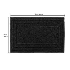 JVL Mud Grabber Spaghetti Scraper Doormat, 40x60cm, Black Border