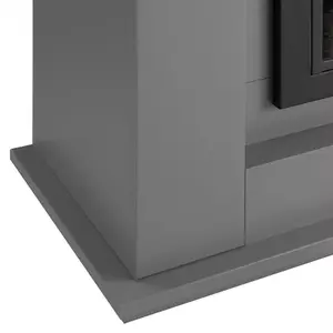 Modern Grey Electric Fireplace Surround Only