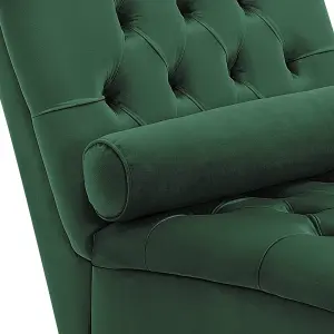 Velvet Chaise Lounge Dark Green MURET