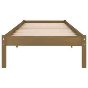 Berkfield Bed Frame Honey Brown Solid Wood Pine 100x200 cm