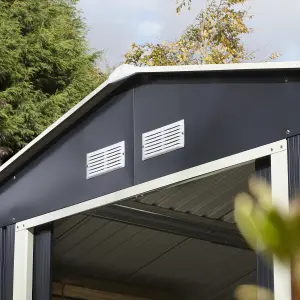 Rowlinson Trentvale 10x8 ft Apex Dark grey Metal 2 door Shed