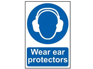 Durable Scan Wear Ear Protectors Safety Sign - 200x300mm PVC