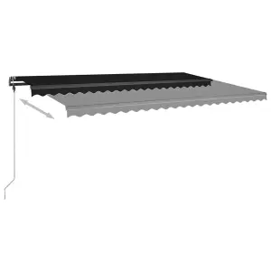 Berkfield Freestanding Manual Retractable Awning 500x300 cm Anthracite