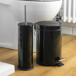 Harbour Housewares - Round Toilet Brushes - Black - Pack of 2