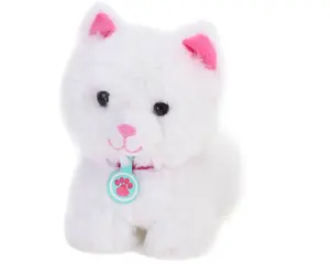 Sophia's by Teamson Kids White Plush Kitty Cat and Accessories Set for 18" Dolls