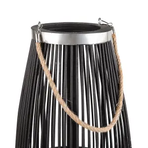 Beliani Rustic Lantern TAHITI Wood Black