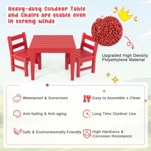 Costway 3-Piece Kids Table & Chairs Set Toddler Activity Table Desk Chairs Waterproof