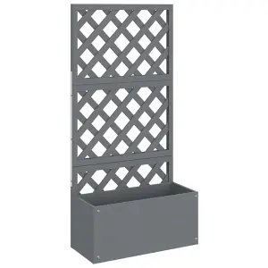 Berkfield Trellis Planters 2 pcs Grey 65x33x135 cm WPC