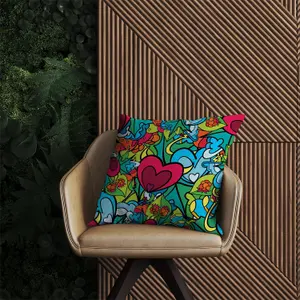 Hippie Psychedelic Pattern Outdoor Cushion 45cm x 45cm