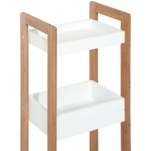 HOMCOM 3-Tier Bathroom Rack Organizer Storage Shelf Rack Free Standing Bamboo